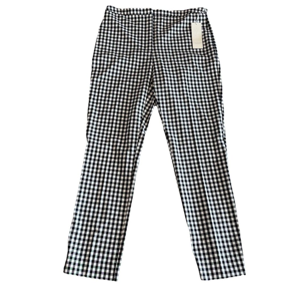 Calypso St. Barth Designer Gingham Pant, Women's Size 6 Black/White NWT‎